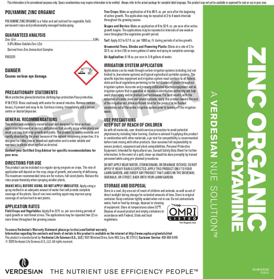 PolyAmine Zinc (Organic)